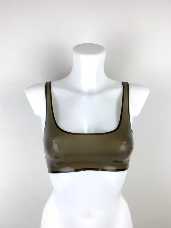 Basic Latex bralet bra crop top with low back