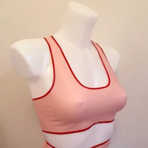 Basic Latex bralet bra crop top with low back