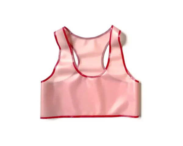 Latex sports style bralet with contrast trim