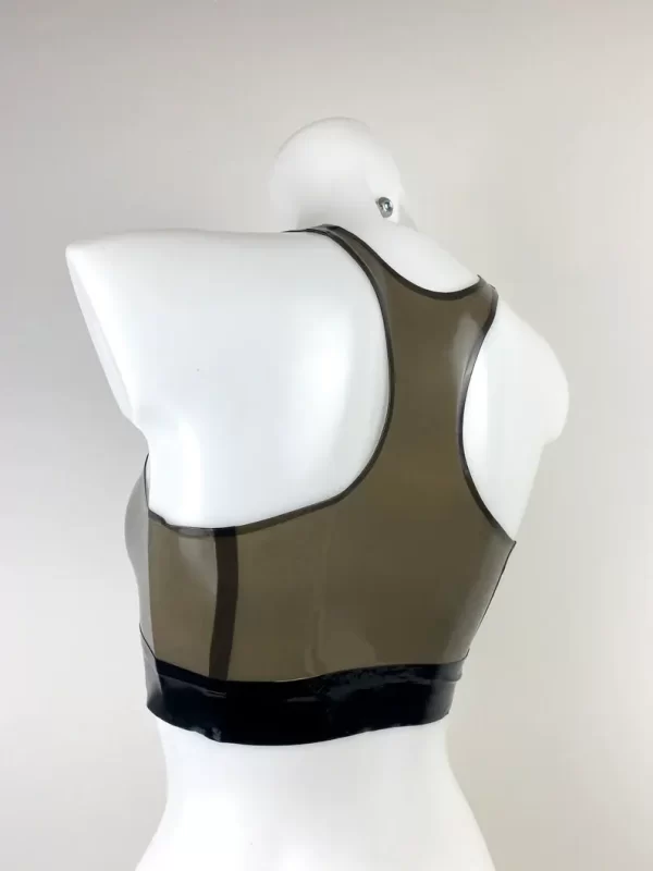 Latex sports style bralet bra with band