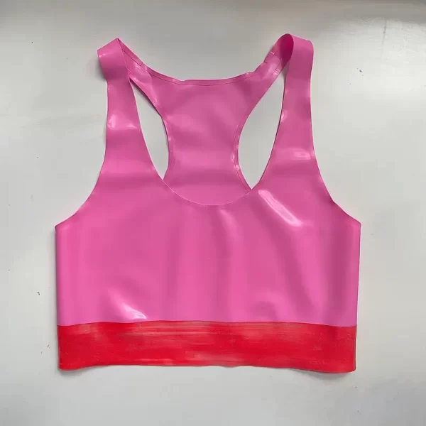 Latex sports style bralet bra with band