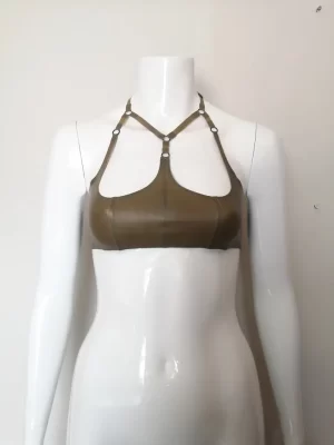 Latex Popper Front, Corset Style Top