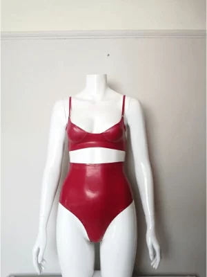 Latex Pin-striped Two Piece Set