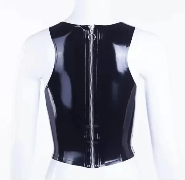 Latex Top Lucy With O Ring Zipper