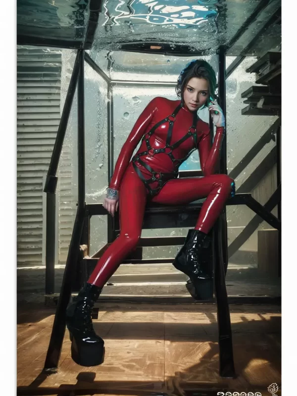 Latex Red Classic Catsuit