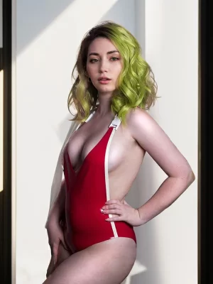 Latex plunge 80s bodysuit