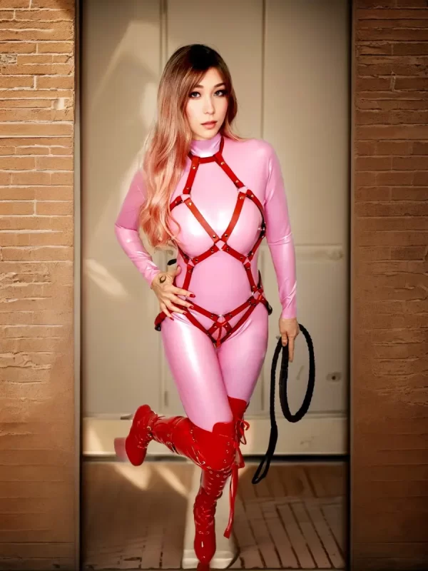 Catsuit latex Lady Pink