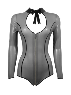 Latex halter bodysuit