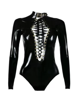 Deep V Latex Bodysuit