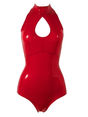 Latex halter bodysuit