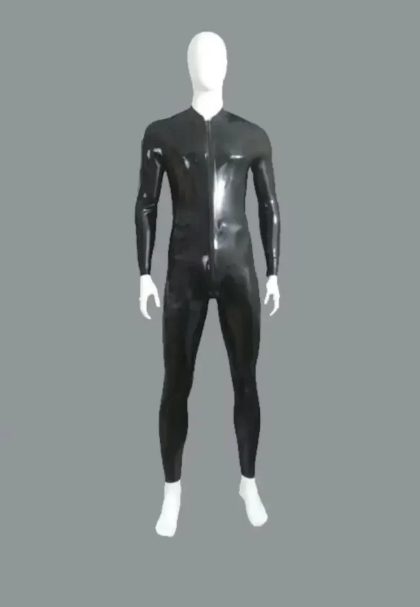 Latex Men’s Pouch Front Thru Zip Catsuit