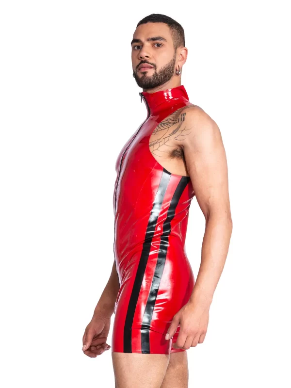 Flaming Sleeveless latex suit