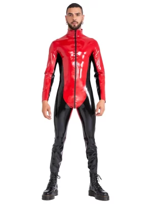 Flaming Sleeveless latex suit