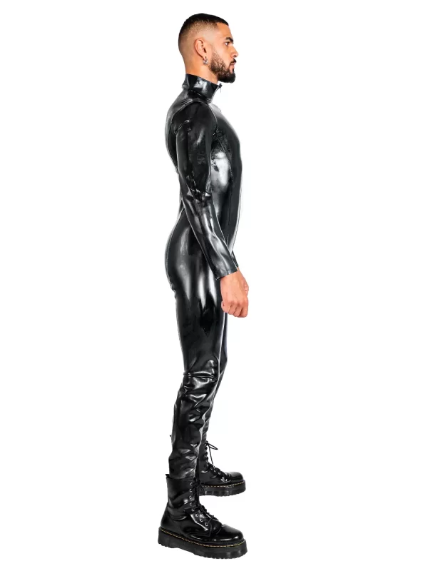 Panelling Detailed Latex Catsuit