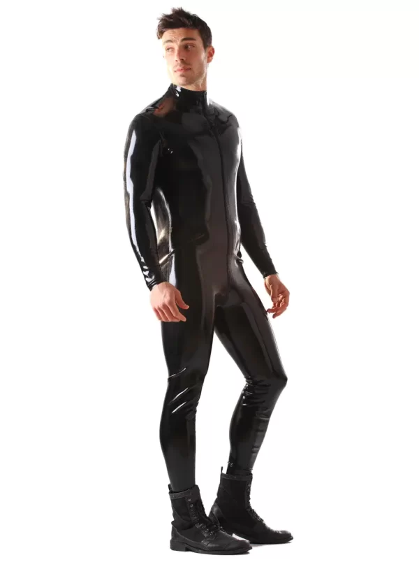 Latex Catsuit With Front Through Zip