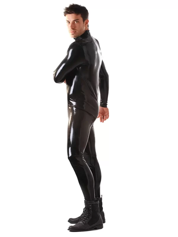 Latex Catsuit With Front Through Zip