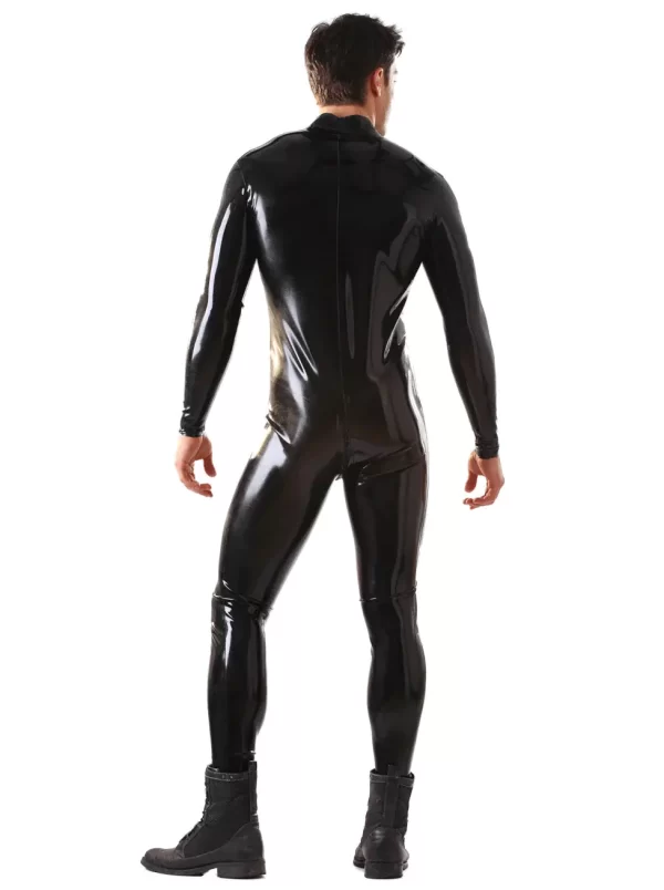 Latex Catsuit With Front Through Zip