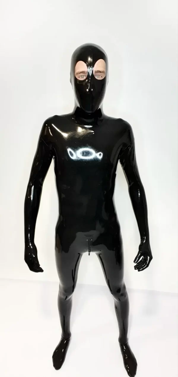 Combination Catsuit latex integral Full Cover Zentai Gummi