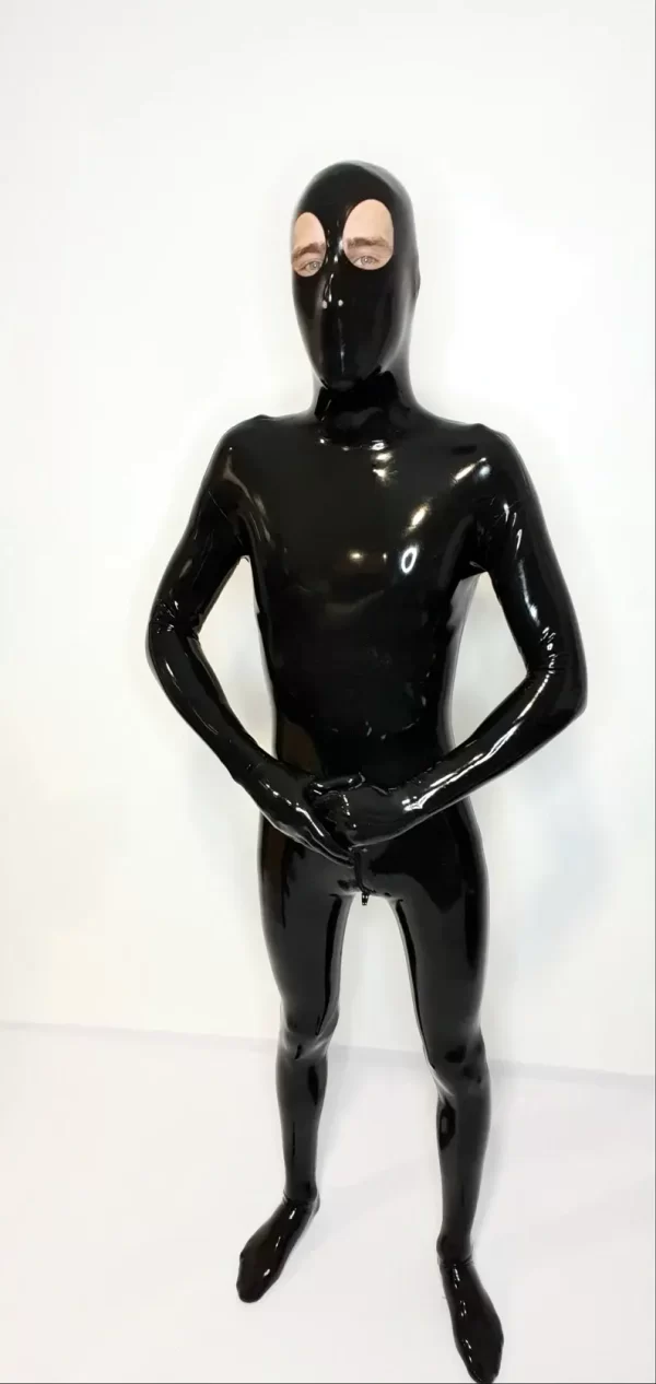 Combination Catsuit latex integral Full Cover Zentai Gummi