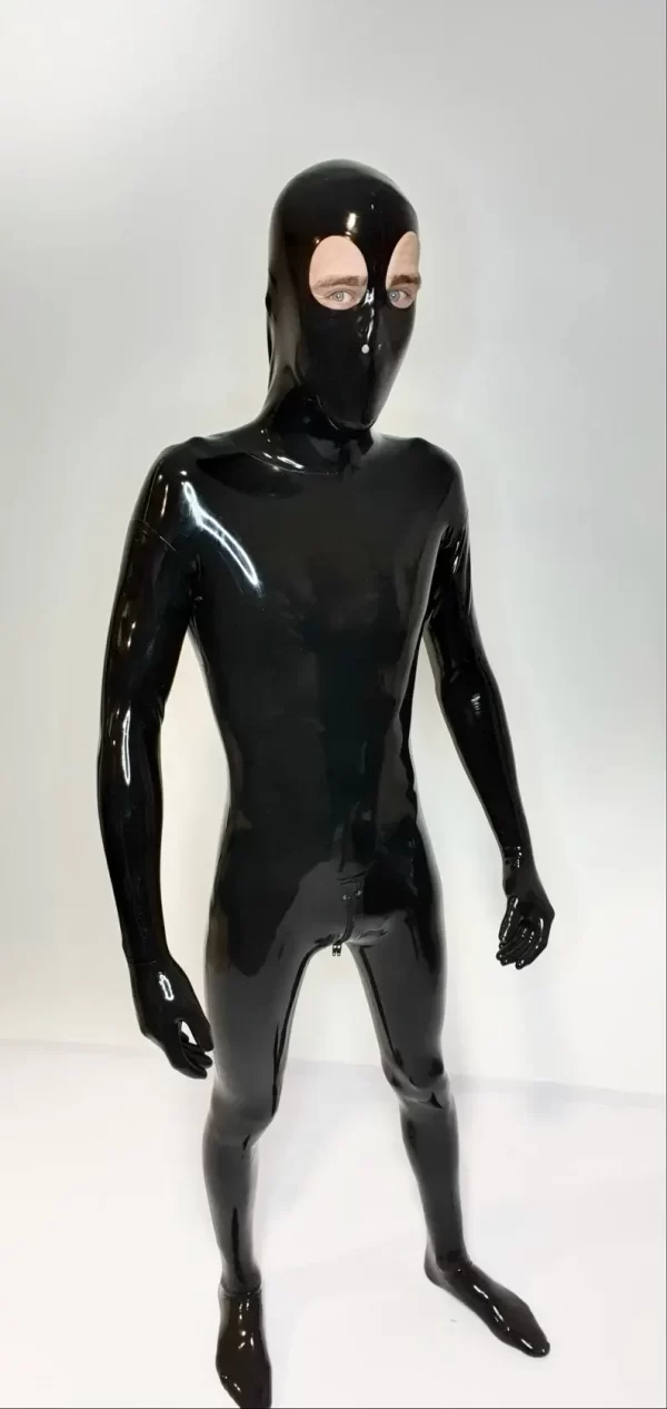 Combination Catsuit latex integral Full Cover Zentai Gummi