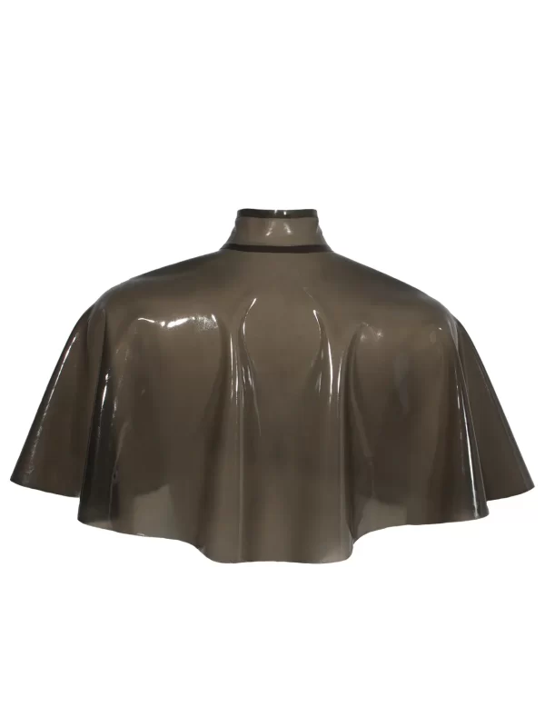 High Collar Zip Front Latex Cape