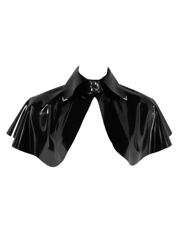 Latex Cape with Metal-Tipped Collar