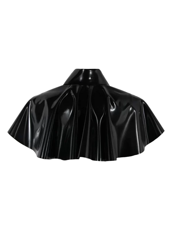 Latex Cape with Metal-Tipped Collar