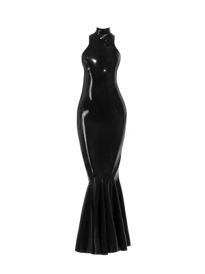 Floor length latex gown