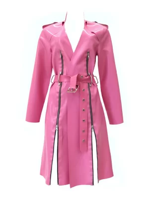 Wrap latex trench coat