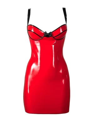 Mid thigh length latex dress