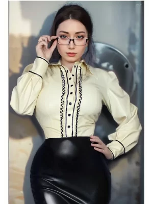 Latex Peplum Top