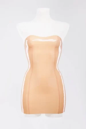 Latex strapless tube dress