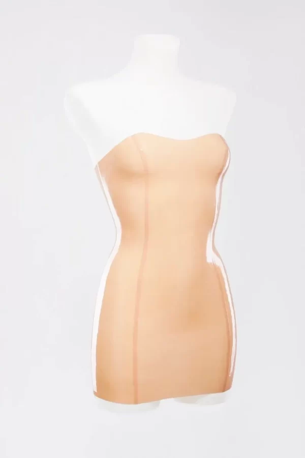 Latex strapless tube dress