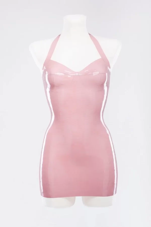 Light pink latex dress with molded cups