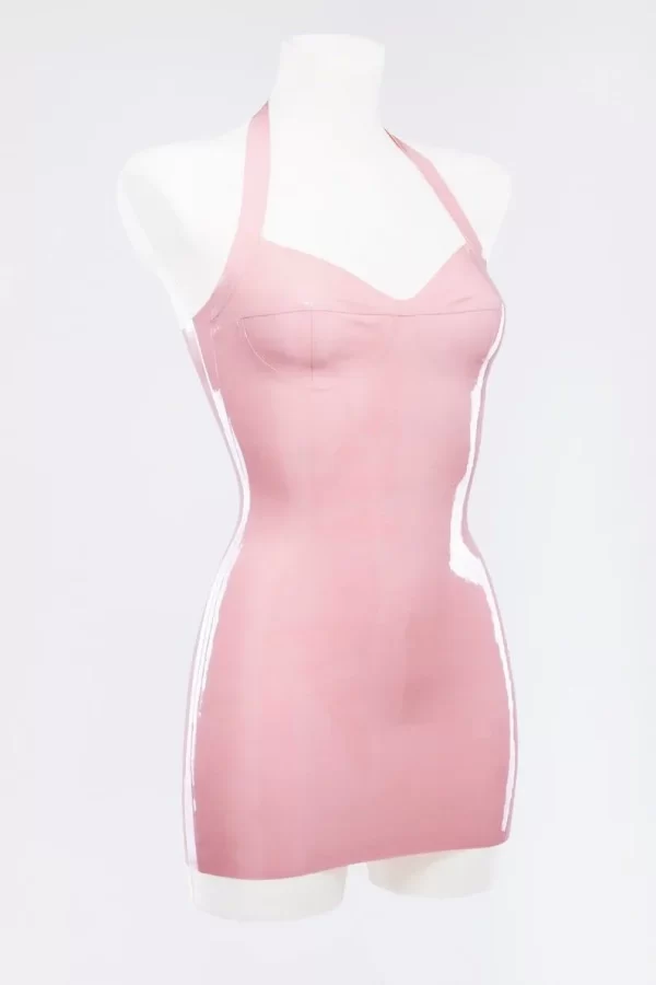 Light pink latex dress with molded cups