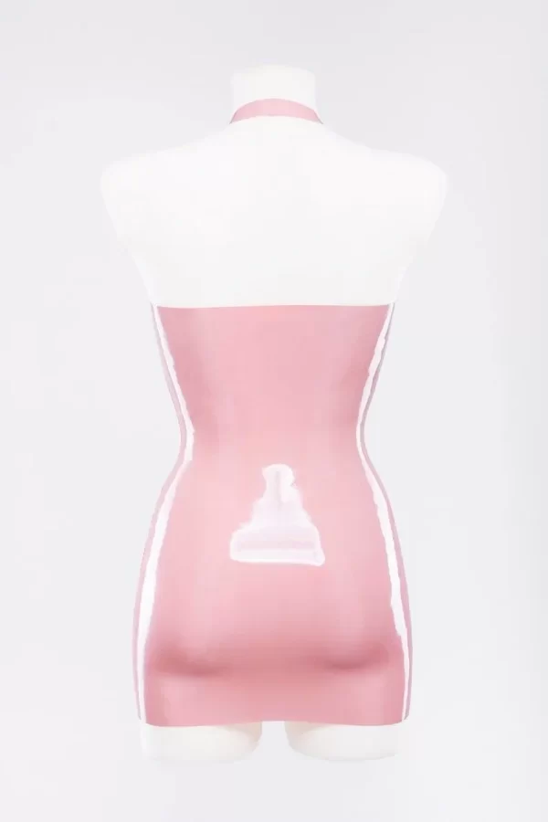 Light pink latex dress with molded cups