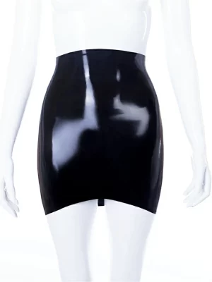 Latex Pencil Skirt With Ruffle