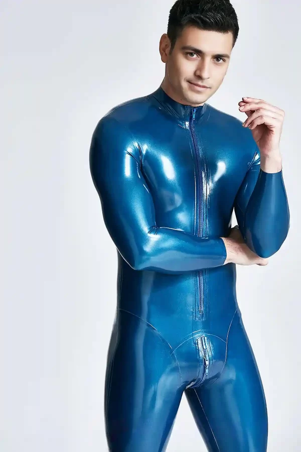 Male Mr Muscles Front-zip Latex Catsuit