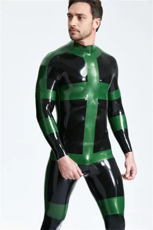 Male Translucent Front Zip Romper