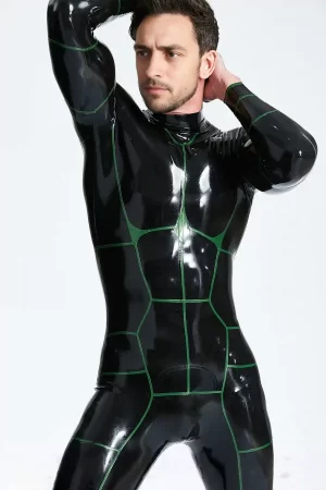 Male White Knight Back Zip Catsuit