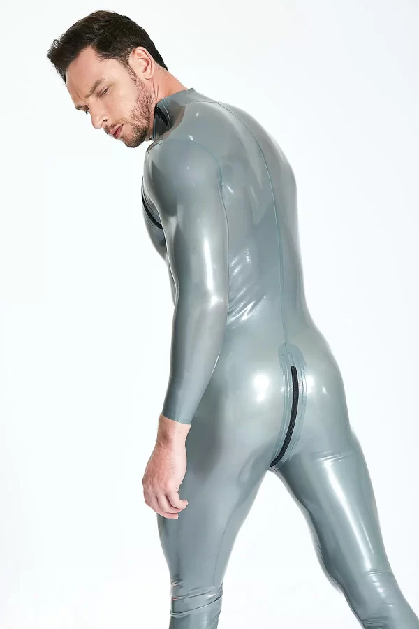 Male Double-Diagonal Zip Catsuit