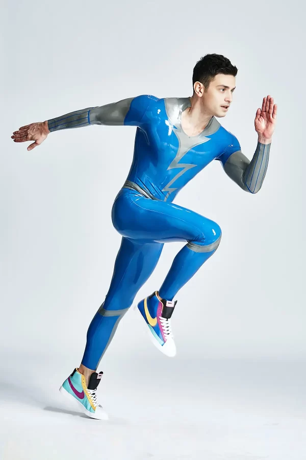 Male Lightning Flash Wide-Necked Catsuit