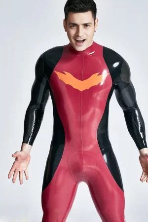 Male Mitten-Sleeved Neck Entry Short Catsuit