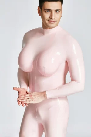 Male Silicone Big Boobs Catsuit