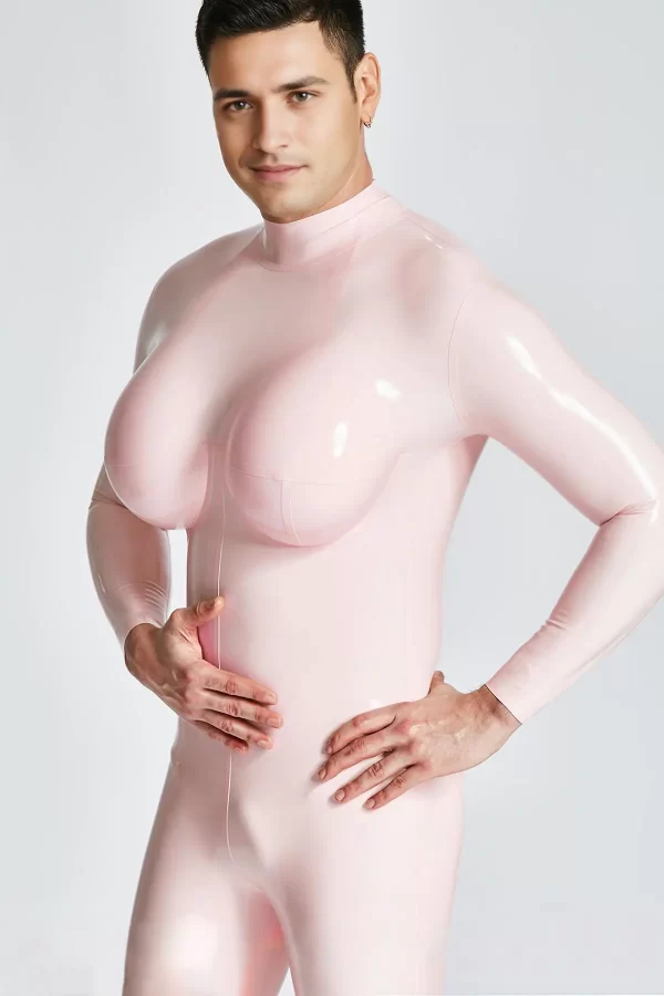 Male Silicone Big Boobs Catsuit