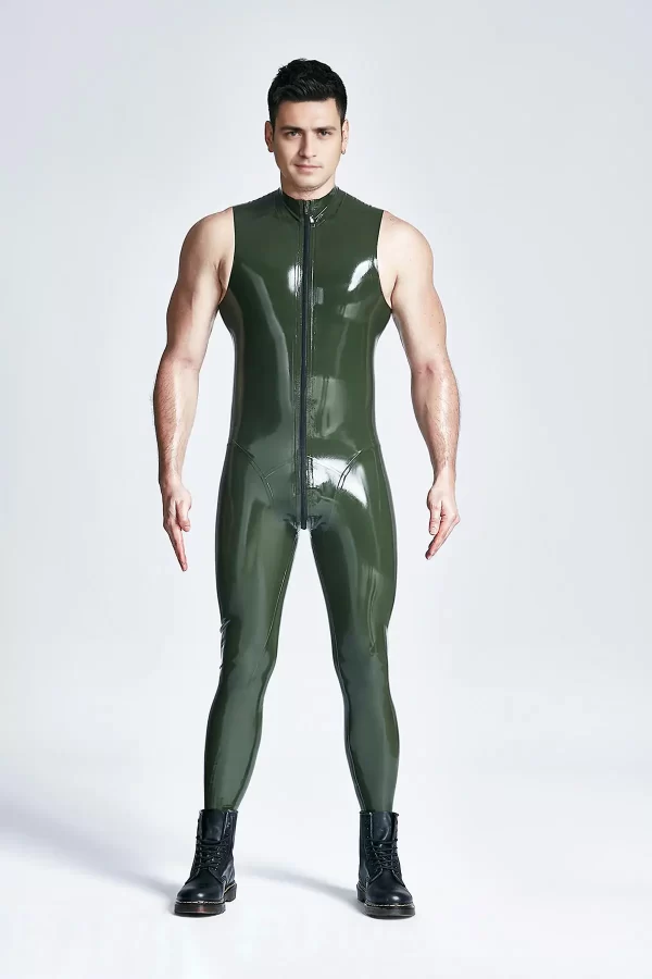 Male Front Through-zip Sleeveless Catsuit