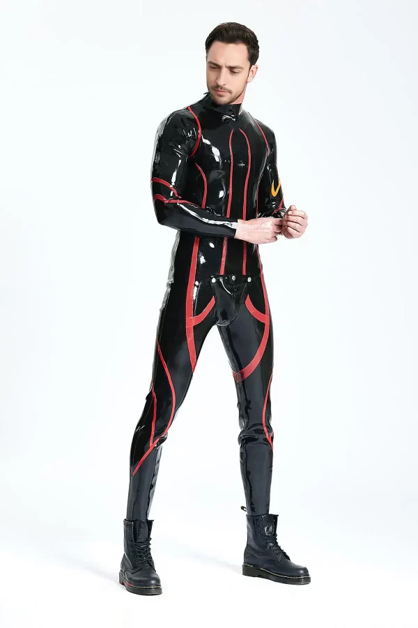 Male Shoulder-zip Codpiece Catsuit