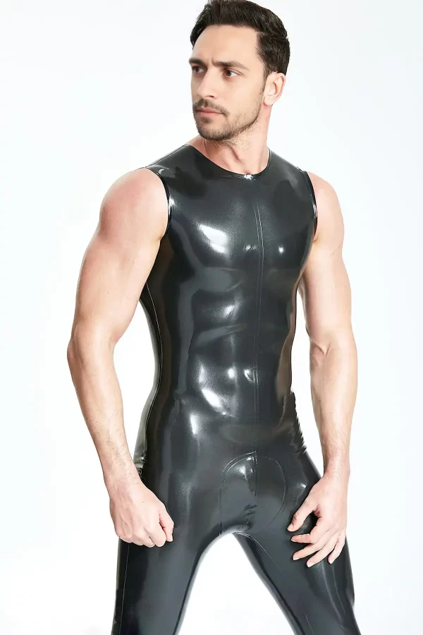 Male Classic Round-Neck Sleeveless Catsuit