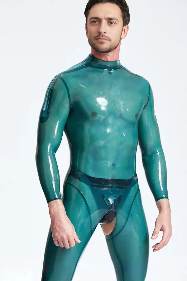 Male Open-Crotch Shoulder-zip Catsuit