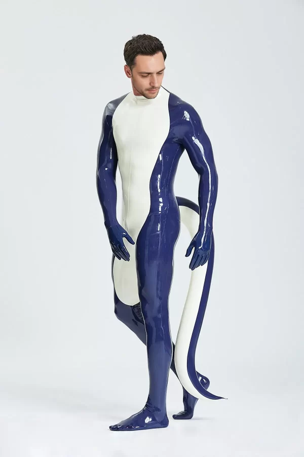 Male Purr-fect Inflated Tail Catsuit With Feet & Gloves